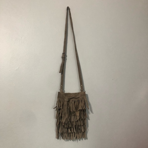 Zara Handbags - Zara Trafaluc Boho Fringed Suede Crossbody Bag J